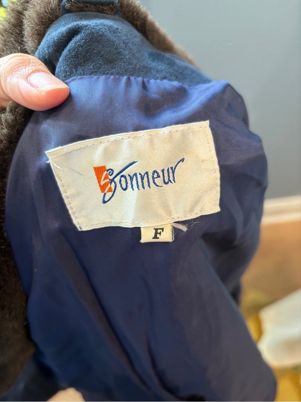 Rare Vintage Sonneur Suede Leather Jacket Faux Fur Collar Southwest Colorblock - Picture 10 of 10